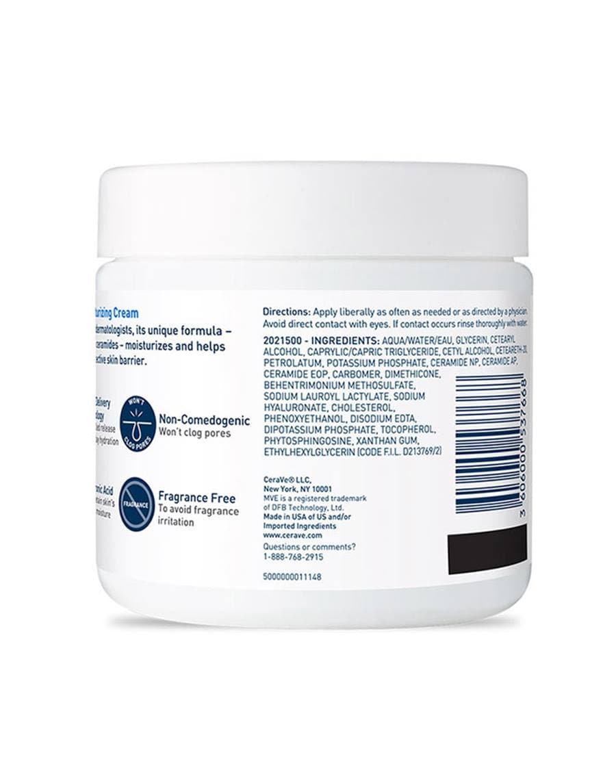 CeraVe Moisturizing Cream, Body & Face for Dry Skin, Hyaluronic Acid & Ceramides - alternate view